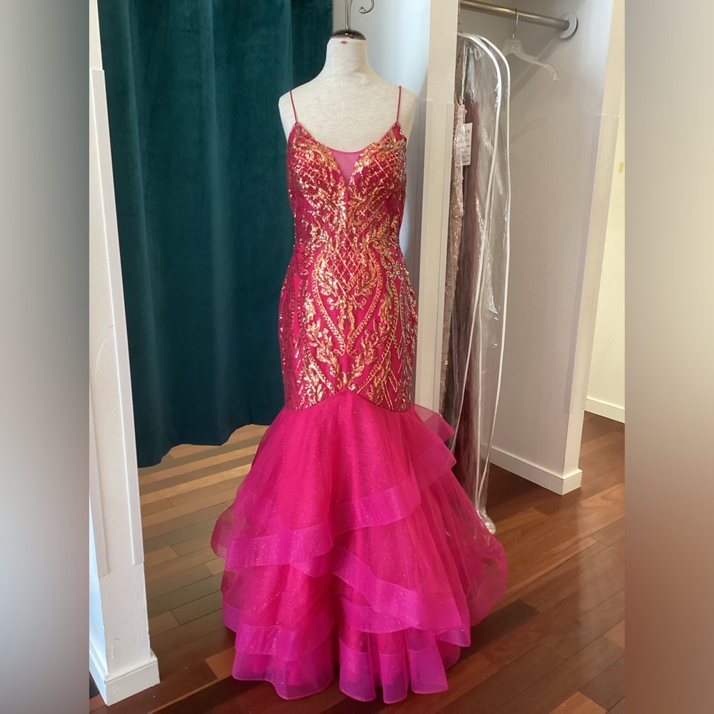 COLORS regal sequin patterned mermaid gown